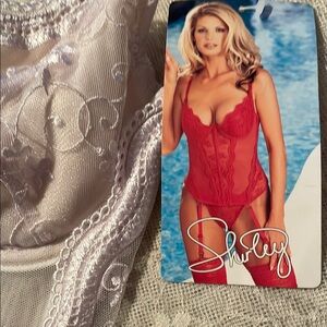 Red Lace Bustier Set